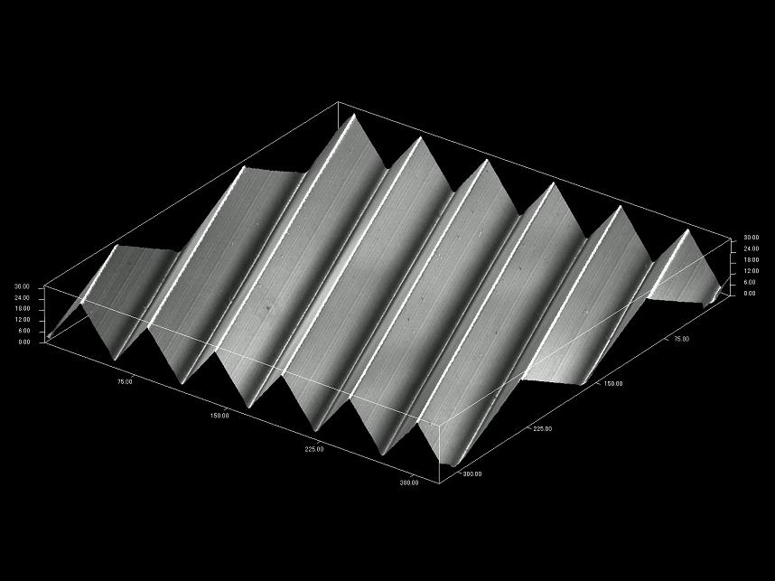 レーザー顕微鏡写真　頂角90°　ピッチ0.05